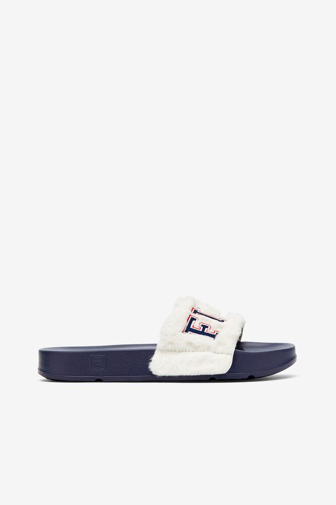 Fila Sandals Womens Navy Furry Drifter Collegiate - Ireland 15864-WOKZ